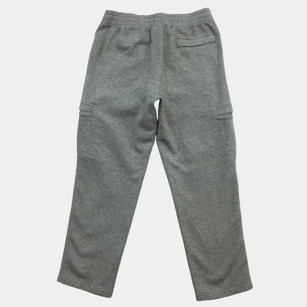 Nike Mens Y2K Cargo Sweatpants Gray Fleece Drawstring Casual Loose Baggy Large